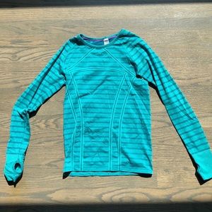 Lululemon ivivva teal long sleeve shirt